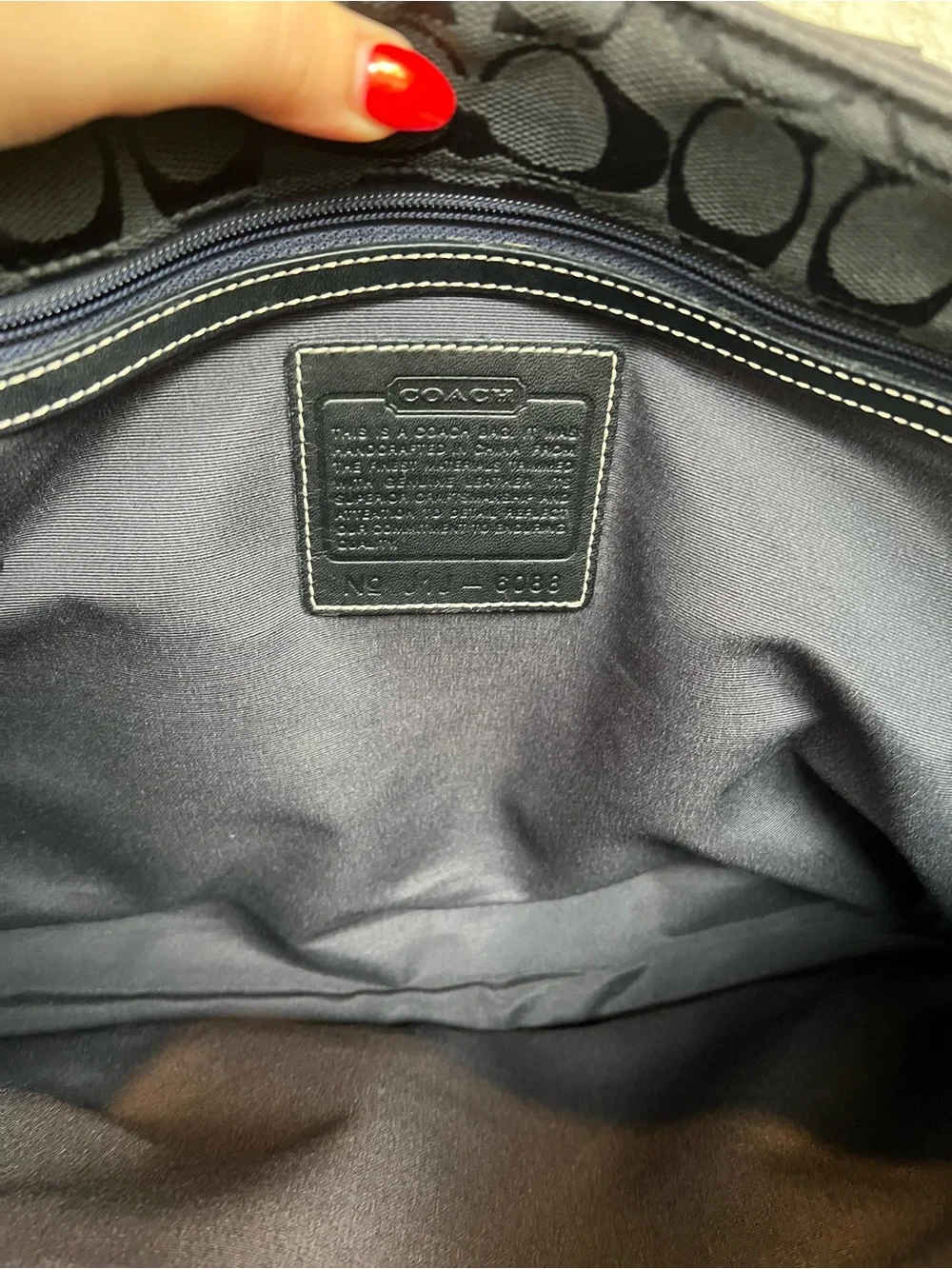 Coach Black Signature Canvas Bag 16”